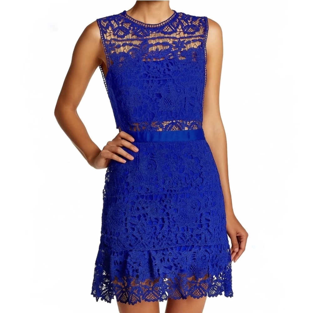 Romeo & Juliet Couture Blue A-line Cocktail Dress